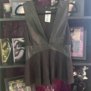 DO+BE Black Faux Leather Top